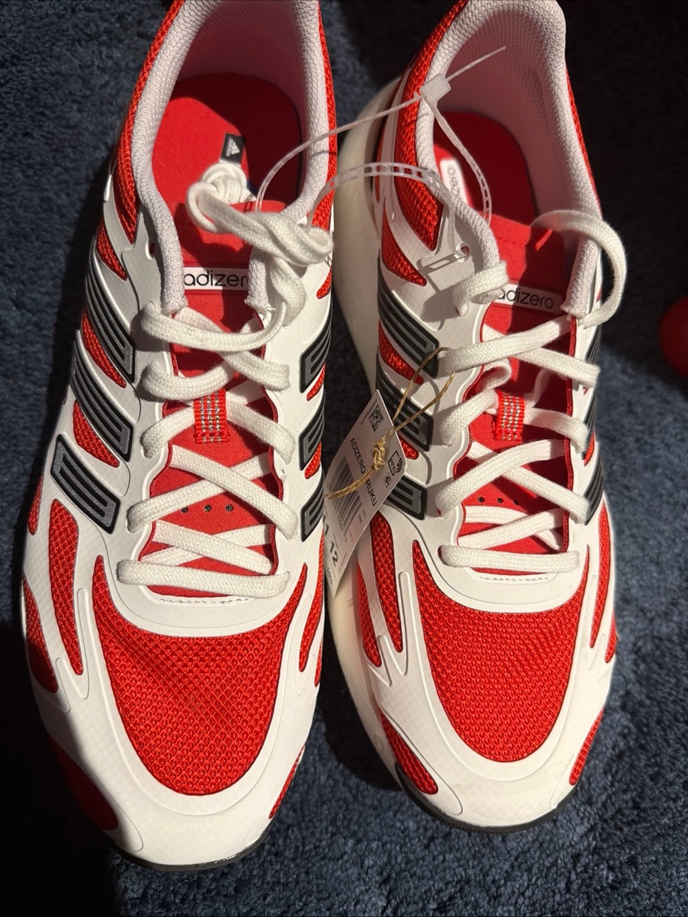 adidas adizero Red, White & Black Running Sneakers